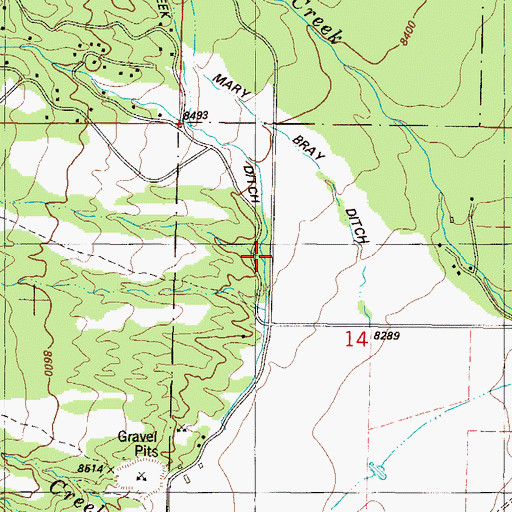 Topographic Map of Silver Creek Ditch, CO