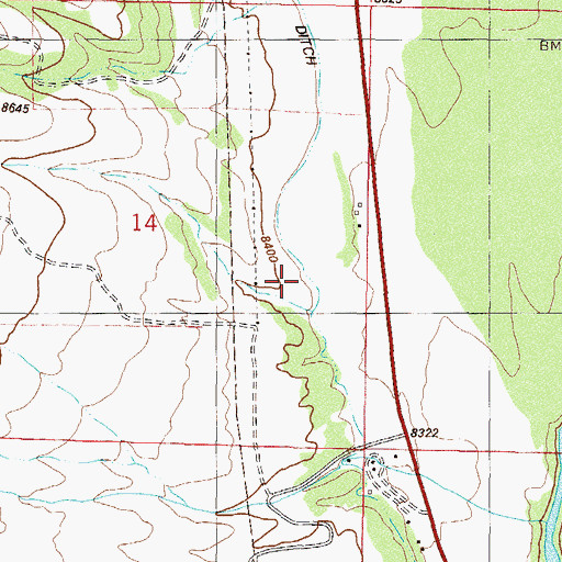Topographic Map of Riverside Ditch, CO