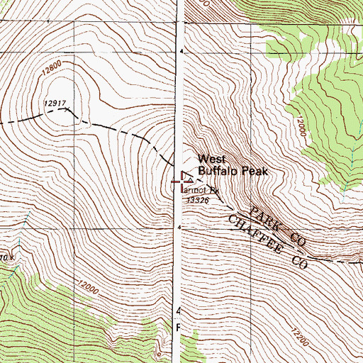 Topographic Map of West Buffalo Peak, CO
