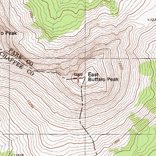 Topographic Map of East Buffalo Peak, CO