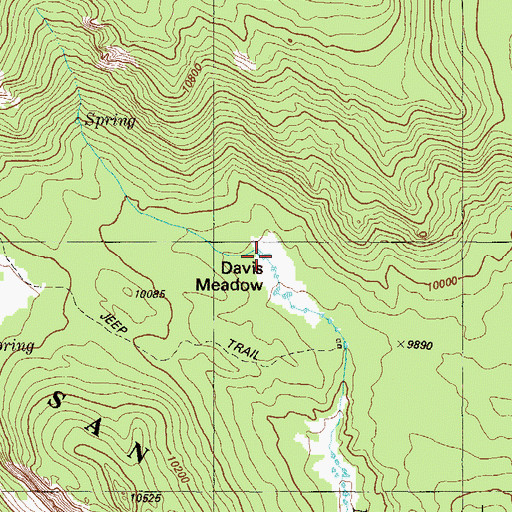 Topographic Map of Davis Meadow, CO