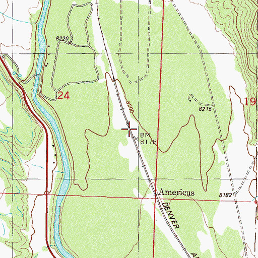 Topographic Map of Americus, CO