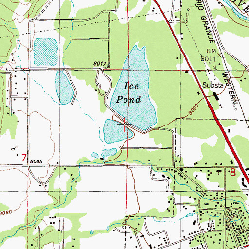 Topographic Map of Ice Pond, CO