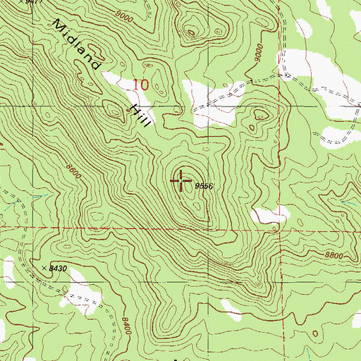 Topographic Map of Midland Hill, CO
