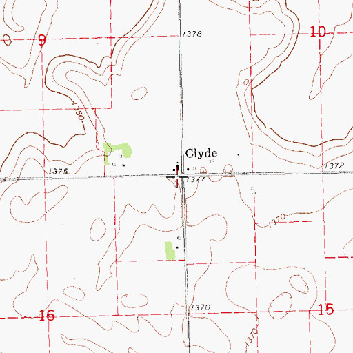 Topographic Map of Clyde Post Office (historical), NE