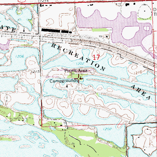 Topographic Map of Pathfinder Campground, NE