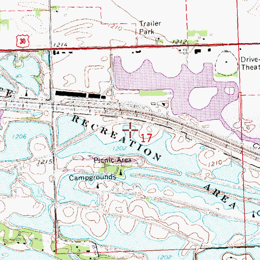 Topographic Map of Bricks Bay, NE