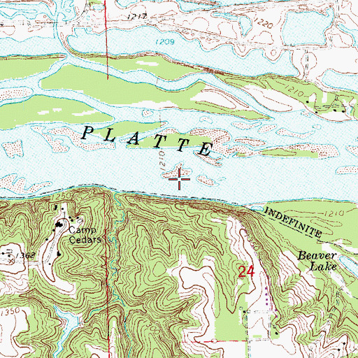 Topographic Map of Fishermans Point, NE