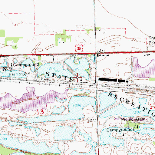 Topographic Map of Main Camp Area, NE