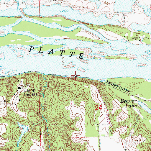 Topographic Map of North Camp Area, NE