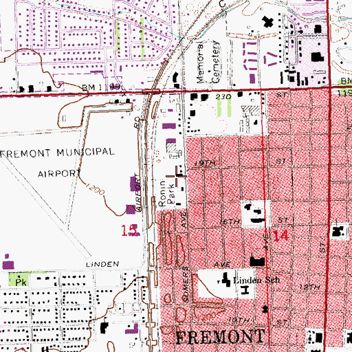Topographic Map of Nebraska Railroad Museum, NE