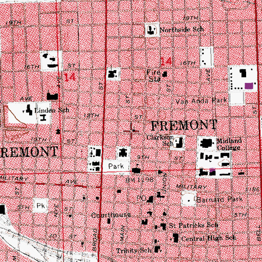 Topographic Map of Liberty Baptist Church, NE