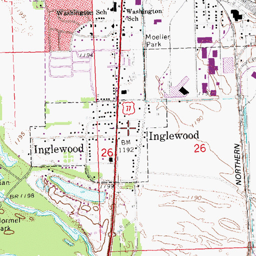 Topographic Map of Monnich Park, NE