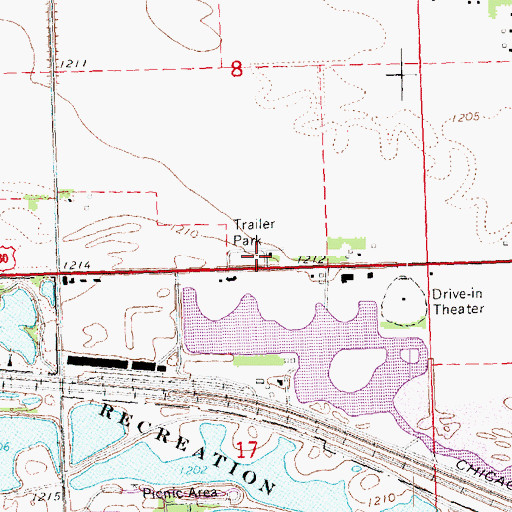 Topographic Map of Westlake Mobile Home Park, NE