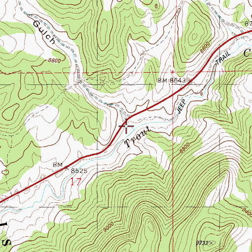 Topographic Map of Shields Gulch, CO