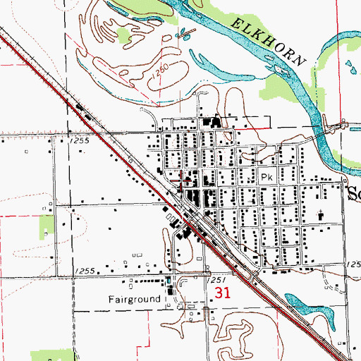 Topographic Map of Scribner Police Department, NE