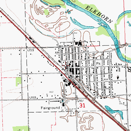Topographic Map of Scribner Post Office, NE