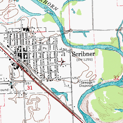 Topographic Map of Saint Lawrence Catholic Church, NE
