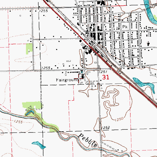 Topographic Map of Dodge County Fairgrounds, NE