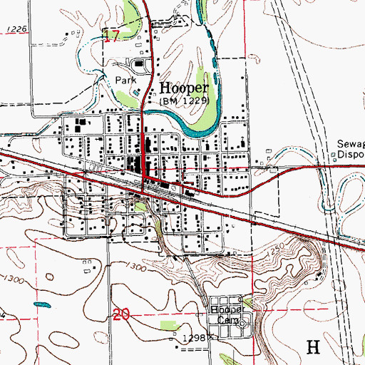 Topographic Map of Hooper Fire and Rescue, NE
