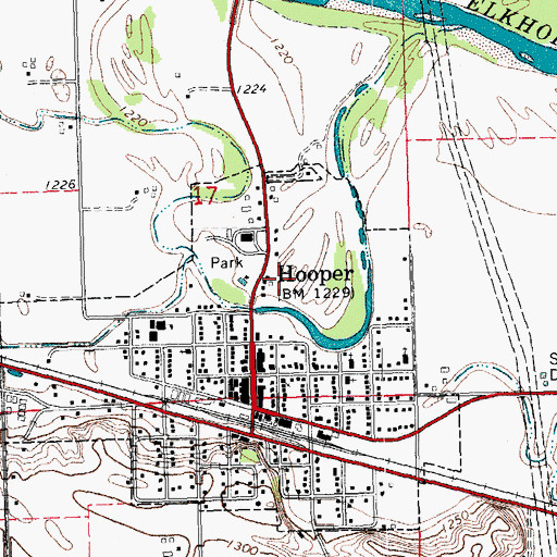 Topographic Map of Elkhorn Valley Golf Course, NE