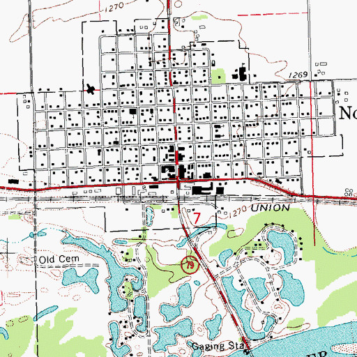 Topographic Map of North Bend Grain Company Elevator, NE