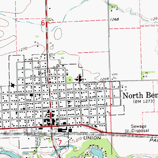 Topographic Map of North Bend Elementary School, NE