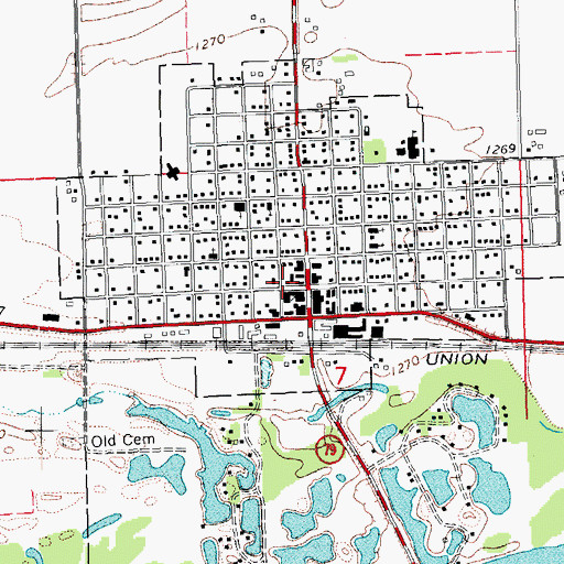 Topographic Map of North Bend Post Office, NE