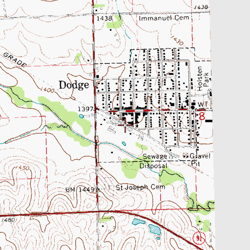 Topographic Map of Dodge (historical), NE