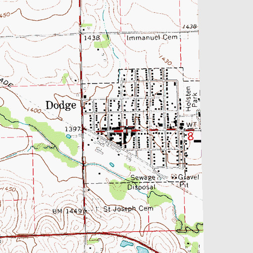 Topographic Map of Dodge Dental Office, NE