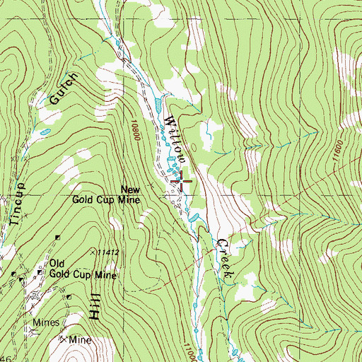 Topographic Map of Gold Cup Republic Mine, CO