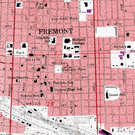 Topographic Map of Clemmons Hall, NE