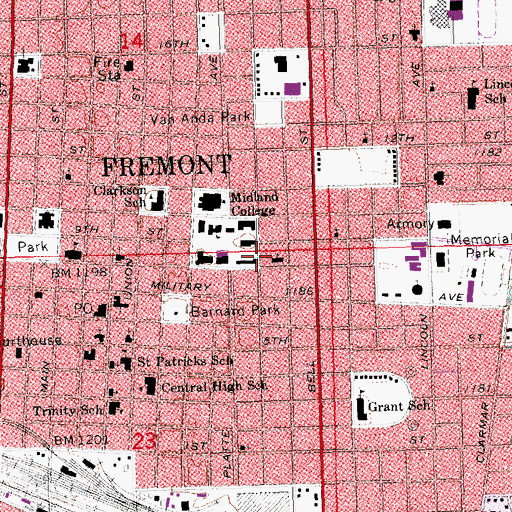 Topographic Map of Gunderson Hall, NE