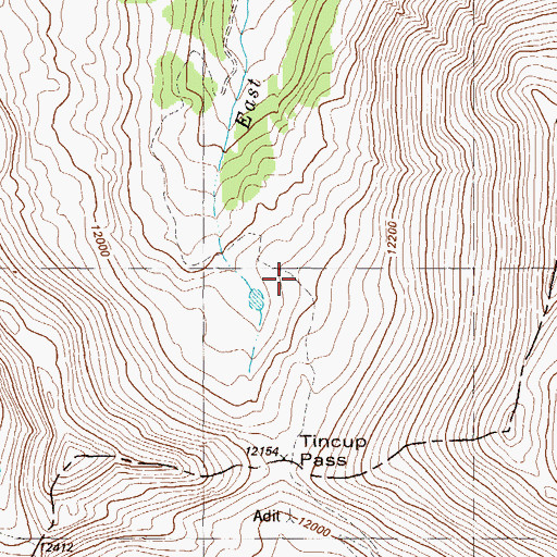 Topographic Map of Tincup Pass, CO