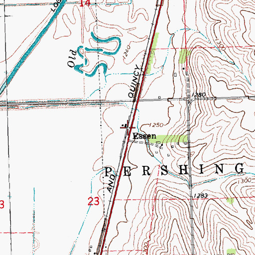 Topographic Map of Essen (historical), NE