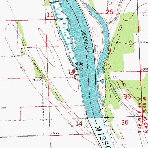 Topographic Map of Riverside (historical), NE