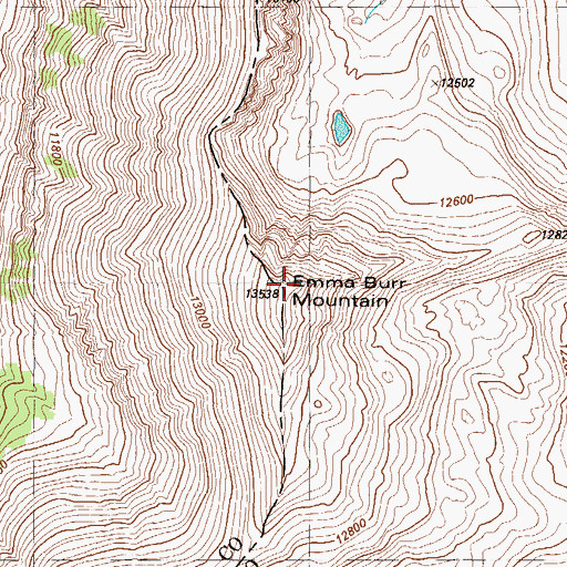 Topographic Map of Emma Burr Mountain, CO