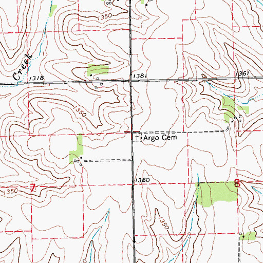 Topographic Map of Argo (historical), NE