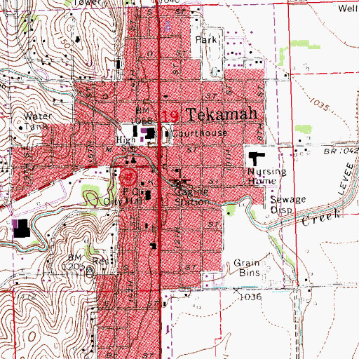 Topographic Map of First Baptist Church, NE