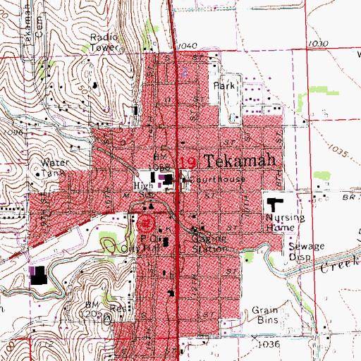 Topographic Map of Burt County Sheriff's Office, NE