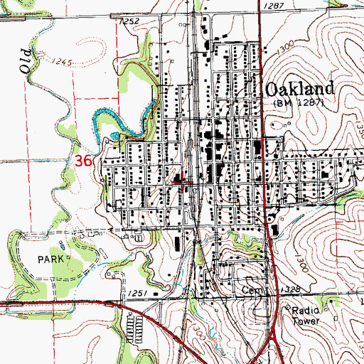 Topographic Map of Agland Co-op Elevator, NE