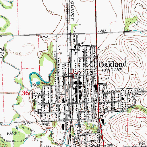 Topographic Map of Oakland Volunteer Fire and Rescue, NE