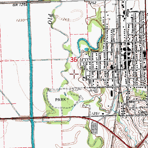 Topographic Map of Oakland Golf Club, NE