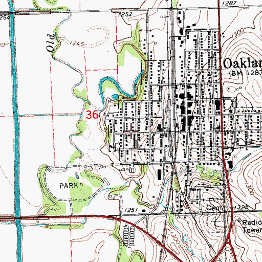 Topographic Map of First Baptist Church, NE