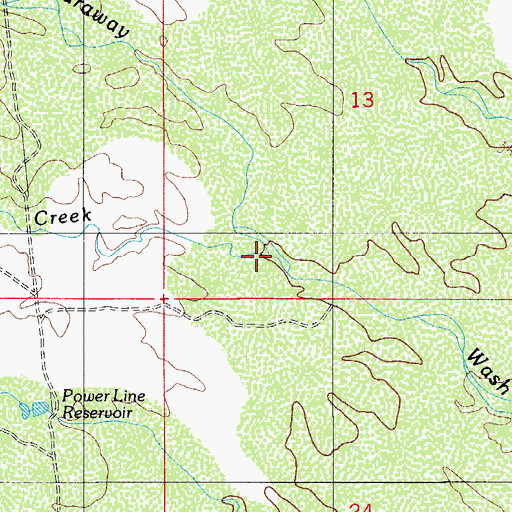 Topographic Map of Bowl Creek, AZ