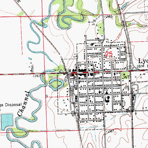 Topographic Map of Lyons Post Office, NE