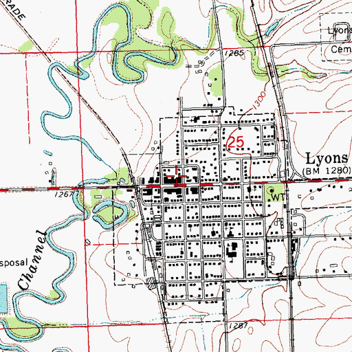 Topographic Map of Lyons Medical Clinic, NE
