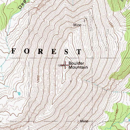 Topographic Map of Boulder Mountain, CO