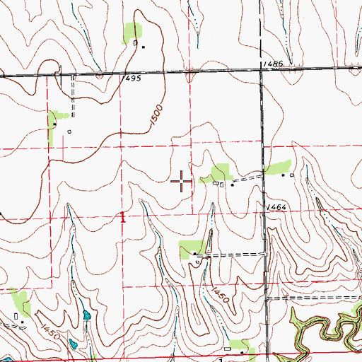 Topographic Map of Bismark Post Office (historical), NE