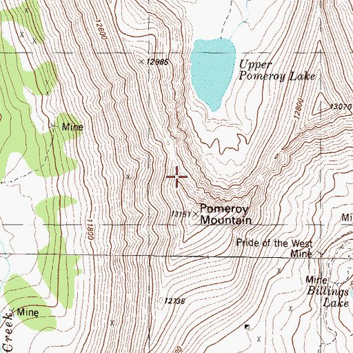 Topographic Map of Pomeroy Mountain, CO